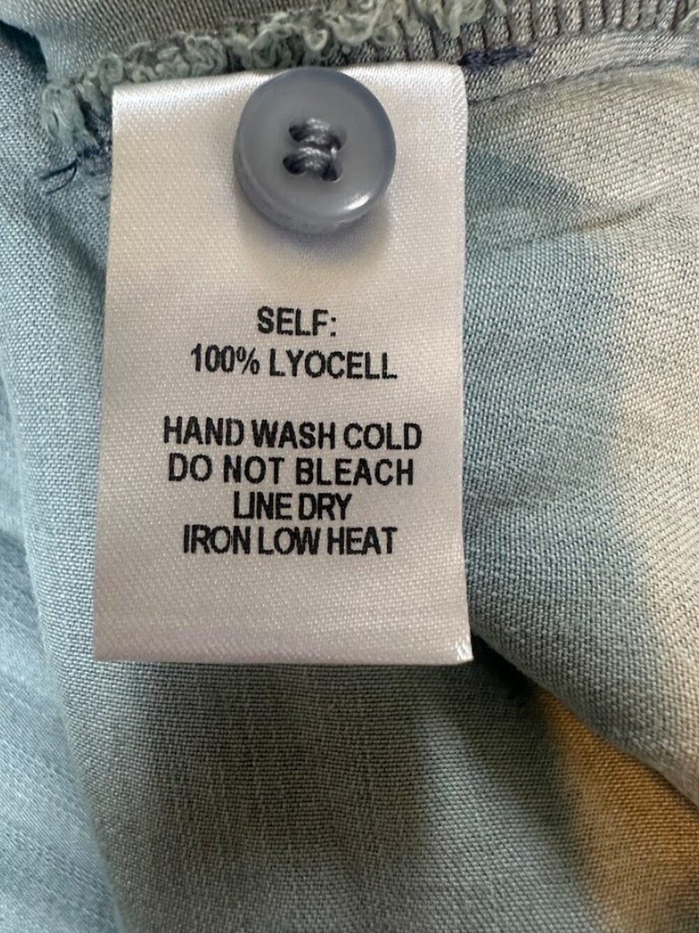 Lulus Light Wash Lyocell Midi Dress M Button Front Tie Back Chambray Blue - Picture 7 of 9
